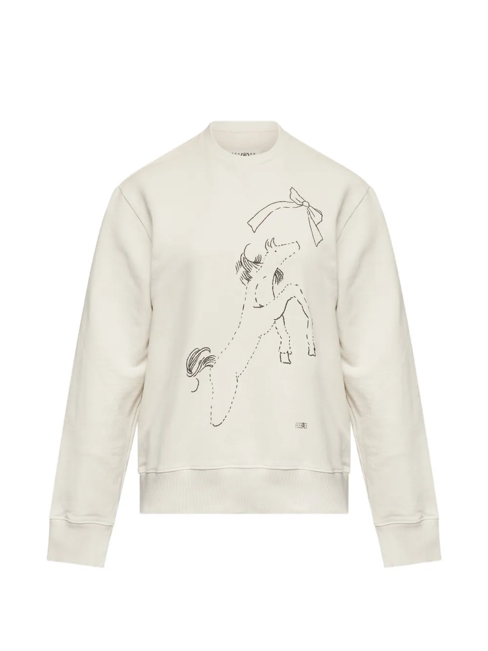 MM6 Maison Margiela horse-print unbrushed-cotton sweatshirt - Nude