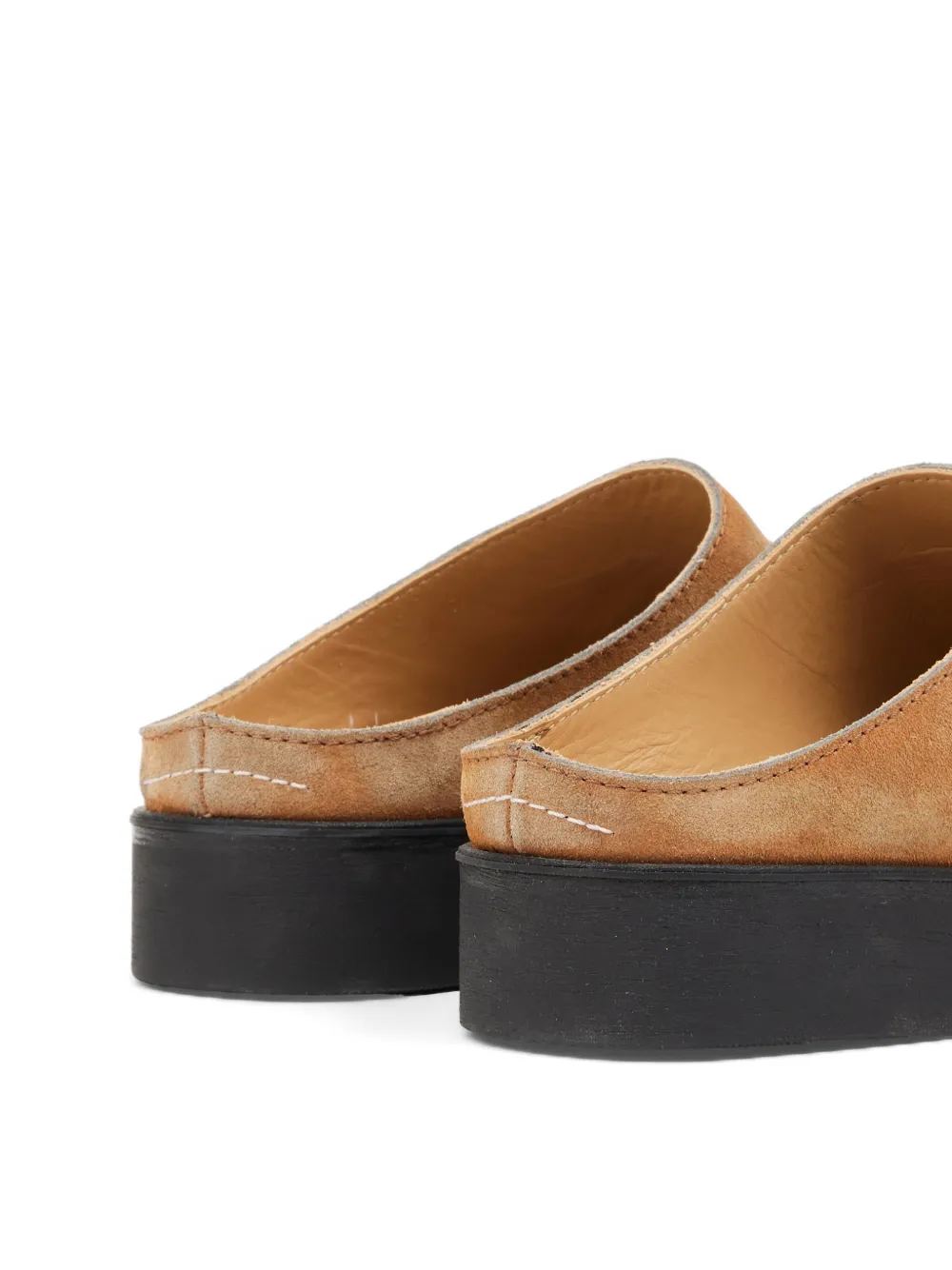 MM6 Maison Margiela Biker suède muiltjes met wassing Beige