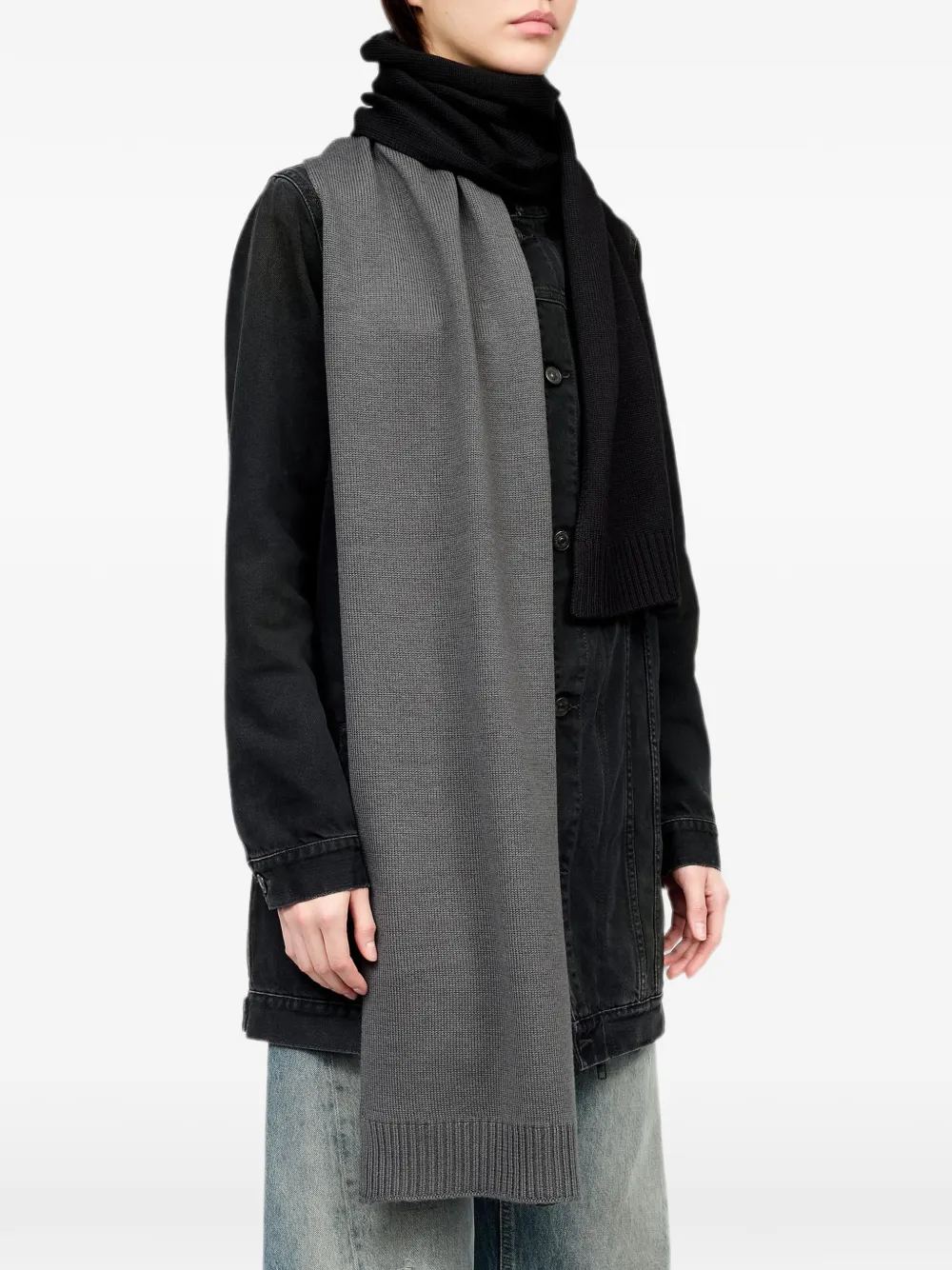 MM6 Maison Margiela Gebreide katoenen sjaal Zwart