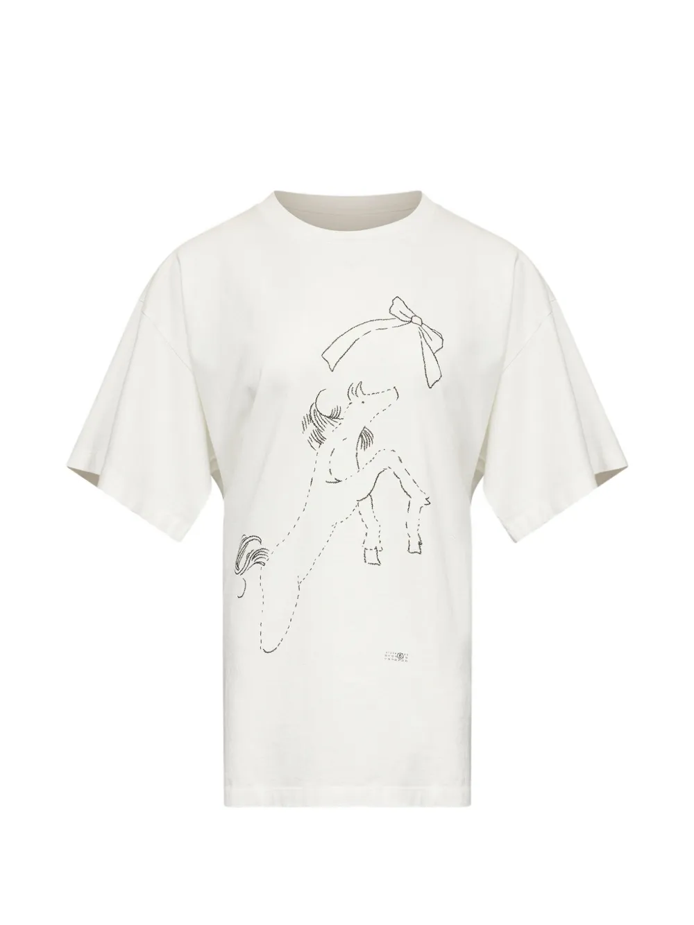 MM6 Maison Margiela horse print cotton T-shirt - Weiß