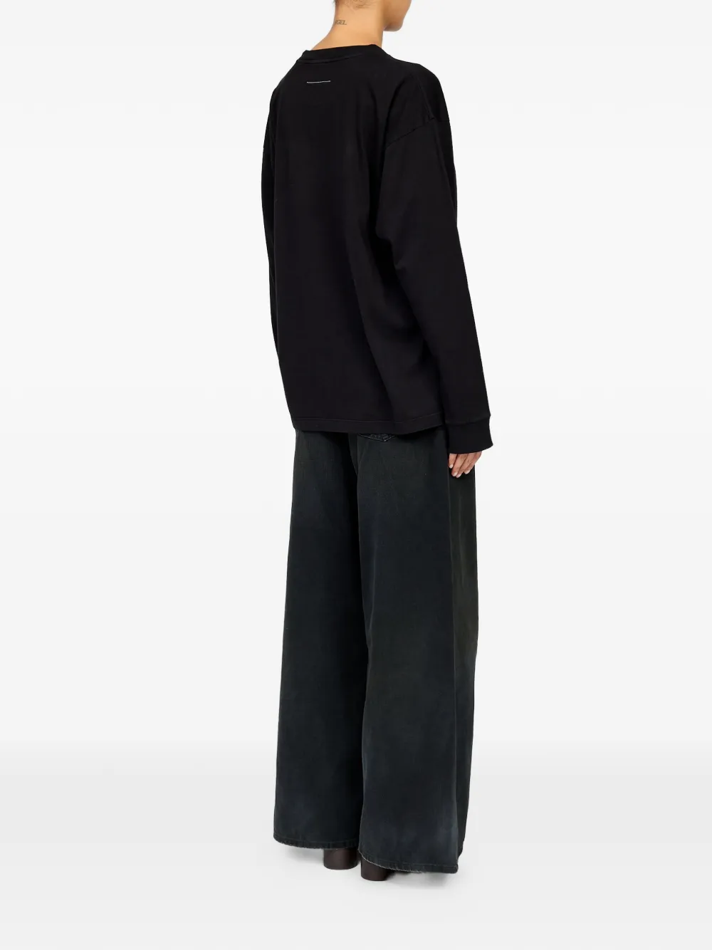 MM6 Maison Margiela T-shirt met print en lange mouwen Zwart