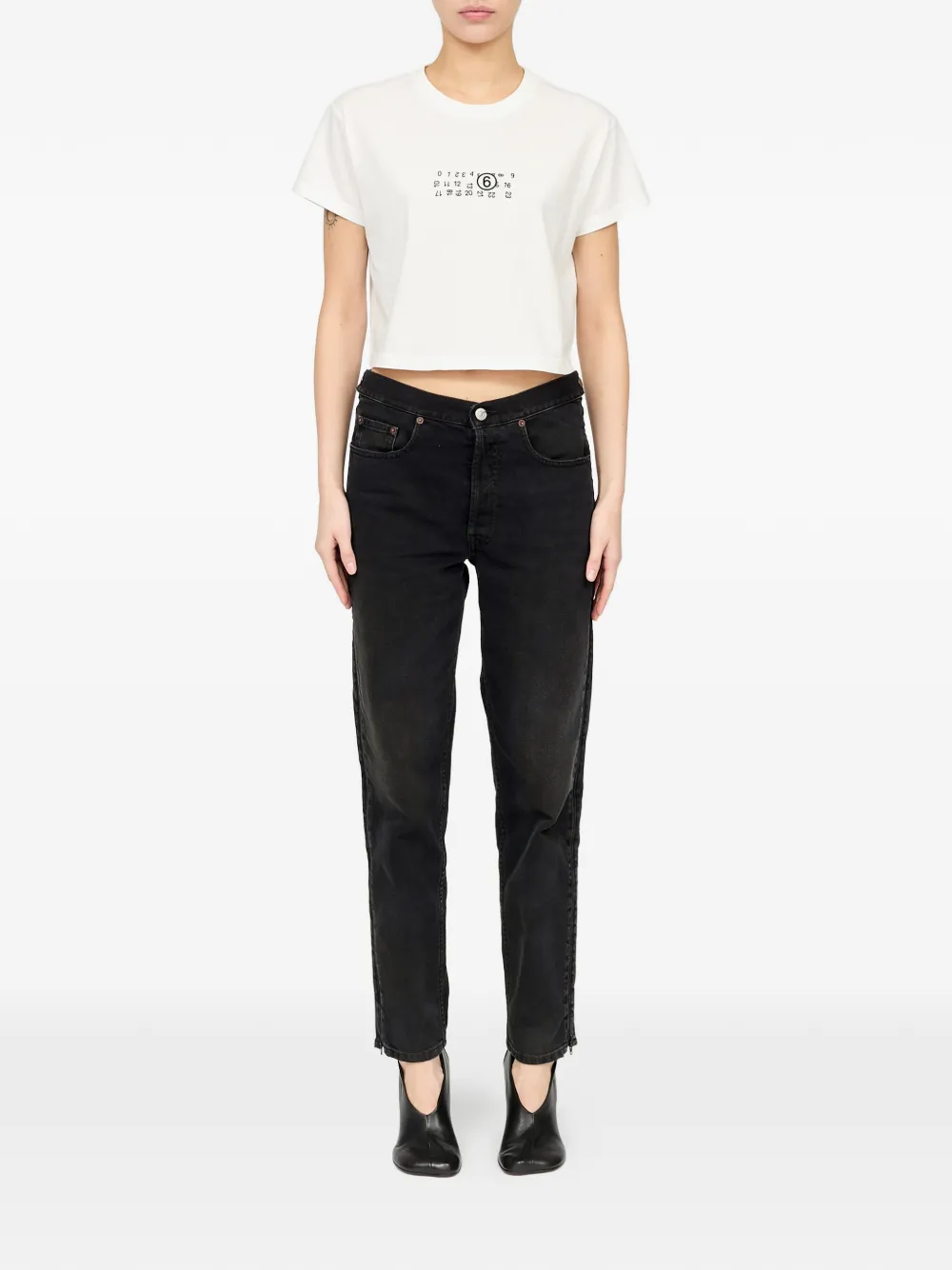 MM6 Maison Margiela Overgeverfd T-shirt met print Wit
