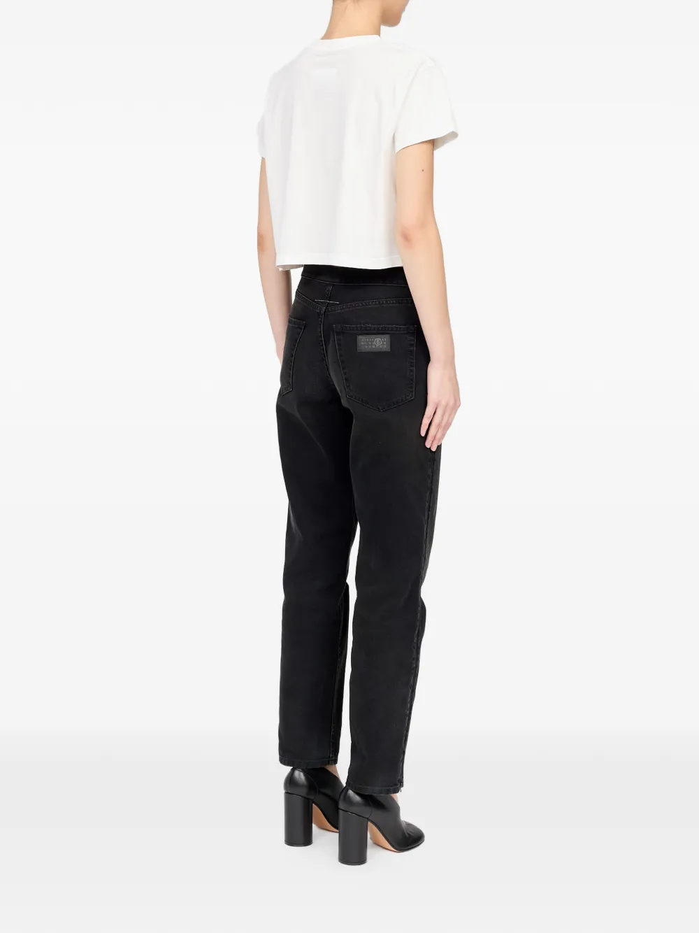 MM6 Maison Margiela Overgeverfd T-shirt met print Wit