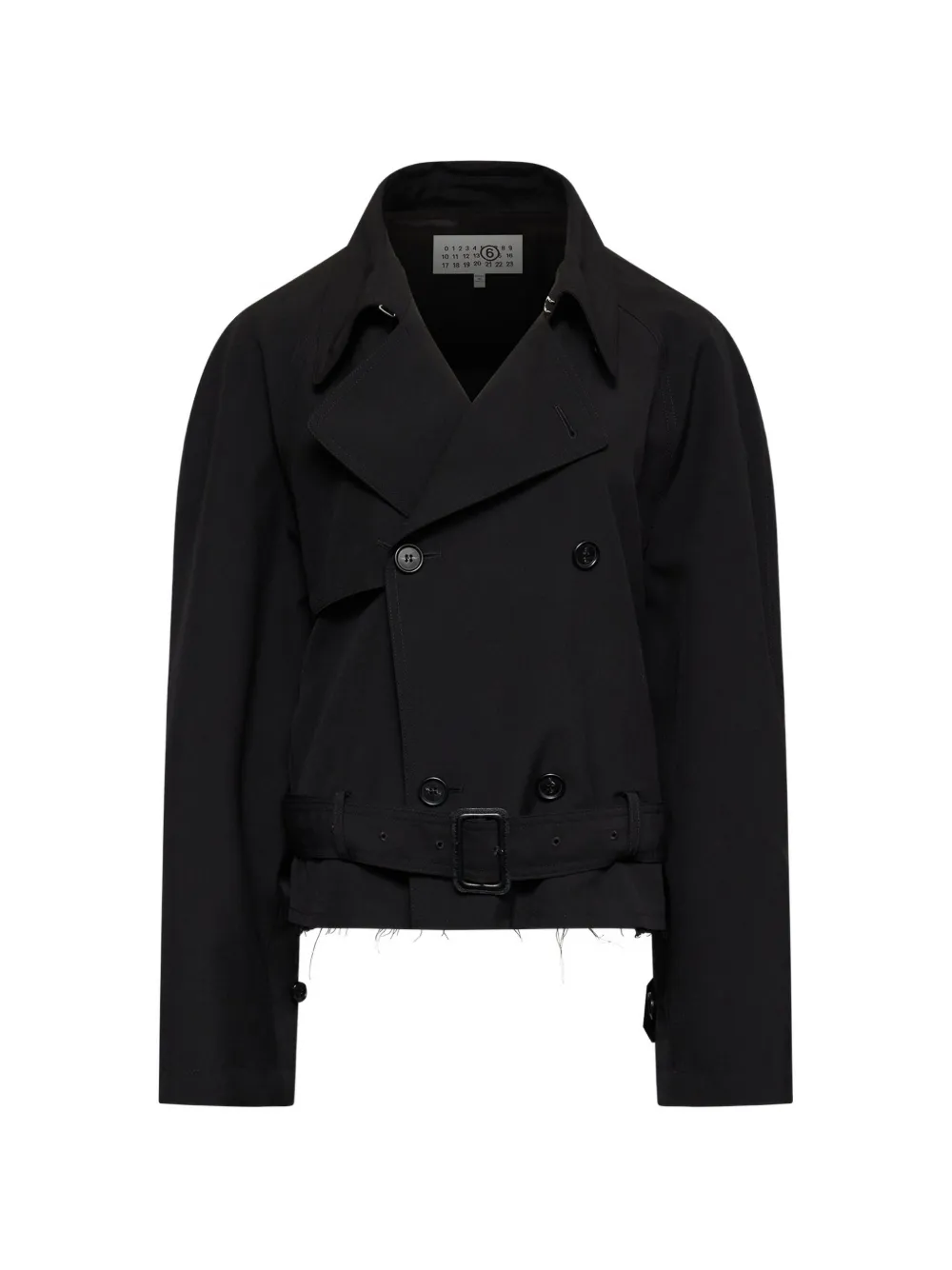MM6 Maison Margiela Giacca in misto lana con cintura - Nero