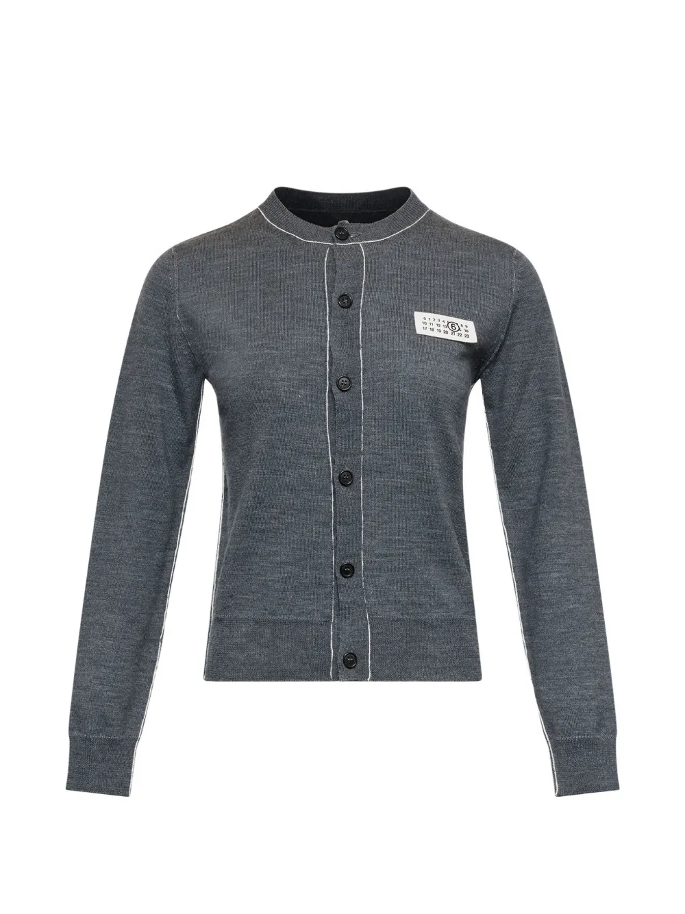 MM6 Maison Margiela Cardigan in misto lana con bottoni - Grigio
