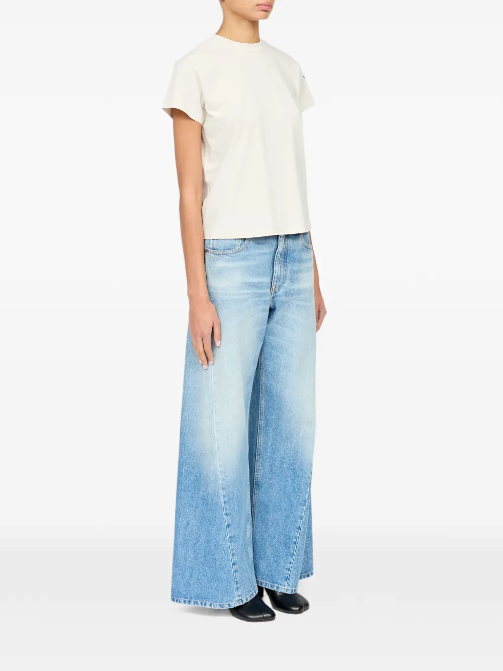 MM6 Maison Margiela Katoenen jersey T-shirt met print Beige
