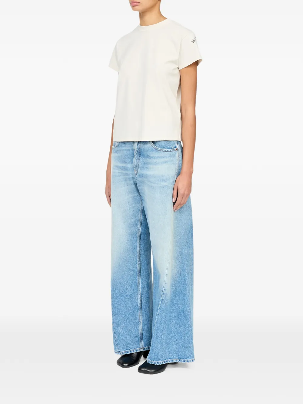 MM6 Maison Margiela Katoenen jersey T-shirt met print Beige