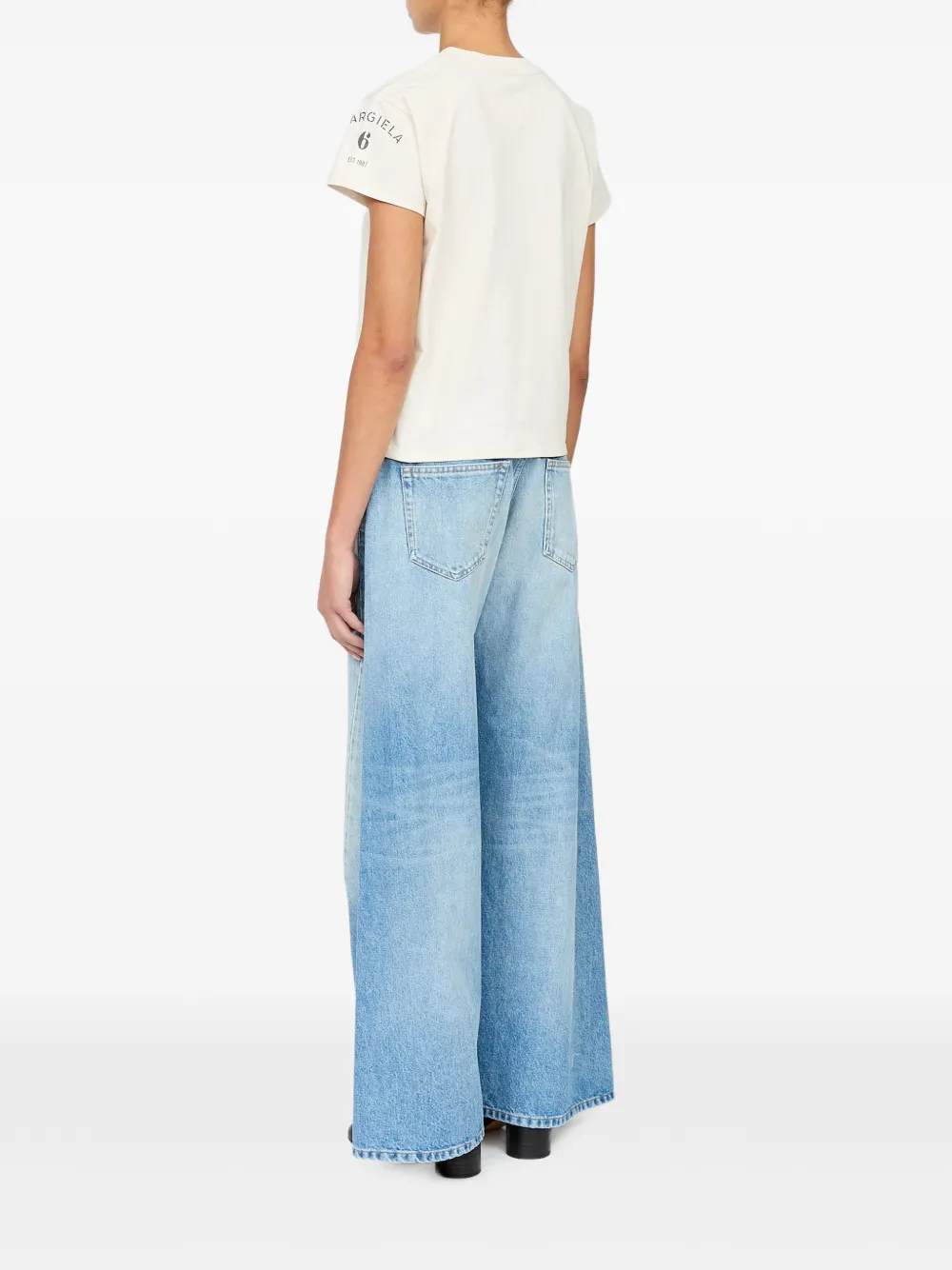 MM6 Maison Margiela Katoenen jersey T-shirt met print Beige