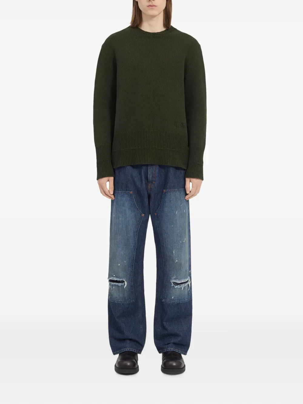 MM6 Maison Margiela Wollen trui met ronde hals Groen