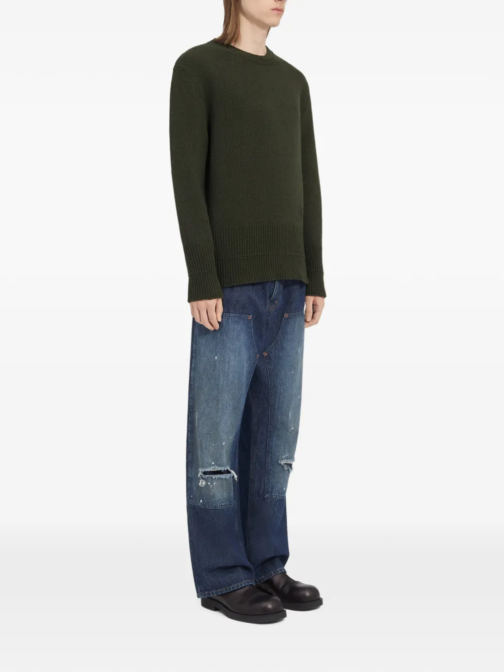 MM6 Maison Margiela Wollen trui met ronde hals Groen