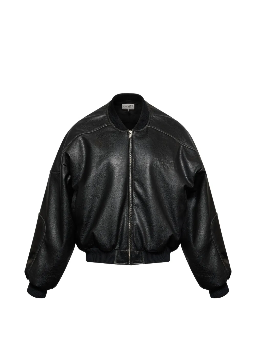 MM6 Maison Margiela Giacca in pelle sintetica con bordo a coste - Nero