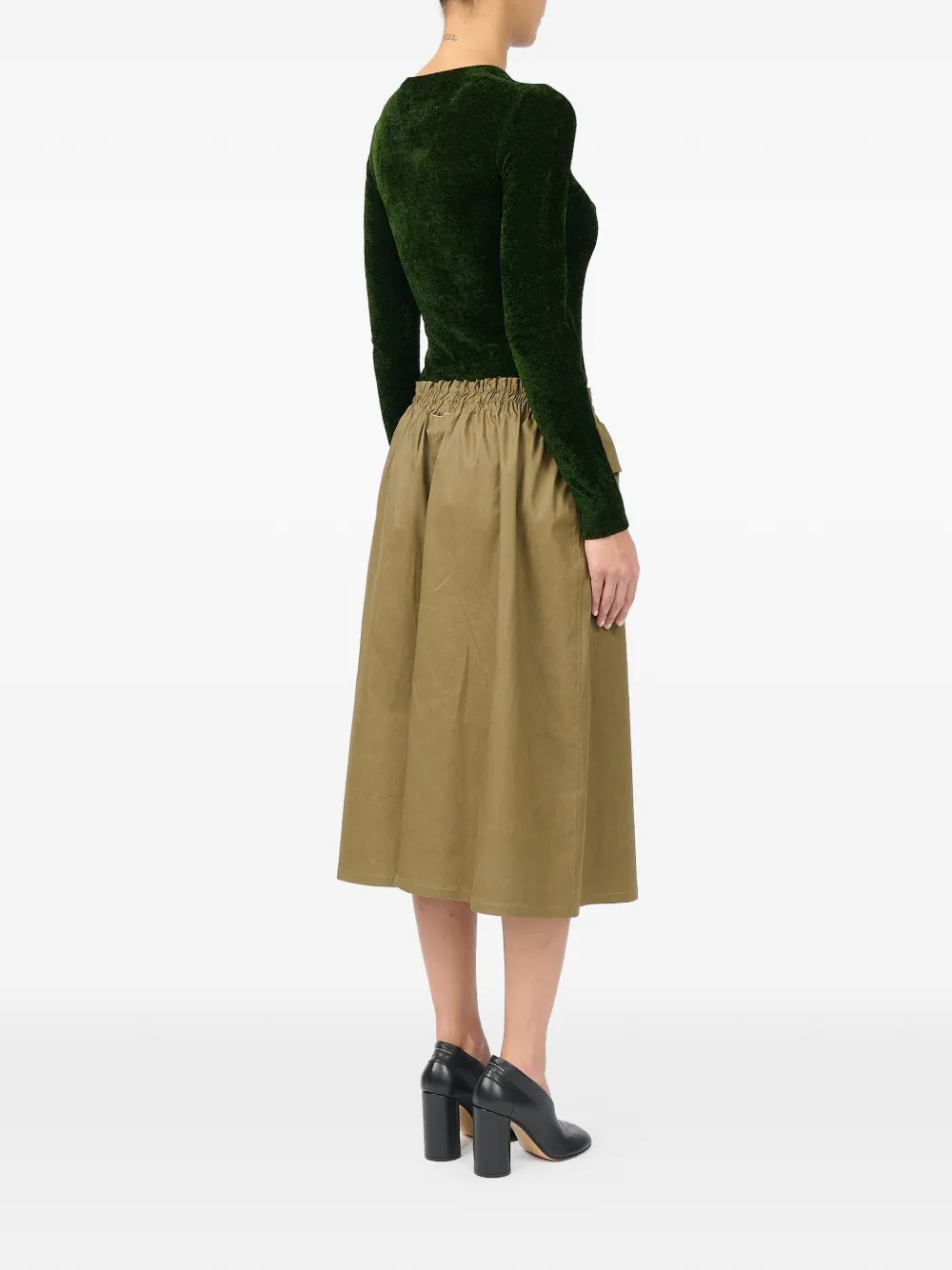 MM6 Maison Margiela Midi-rok met trekkoord Groen