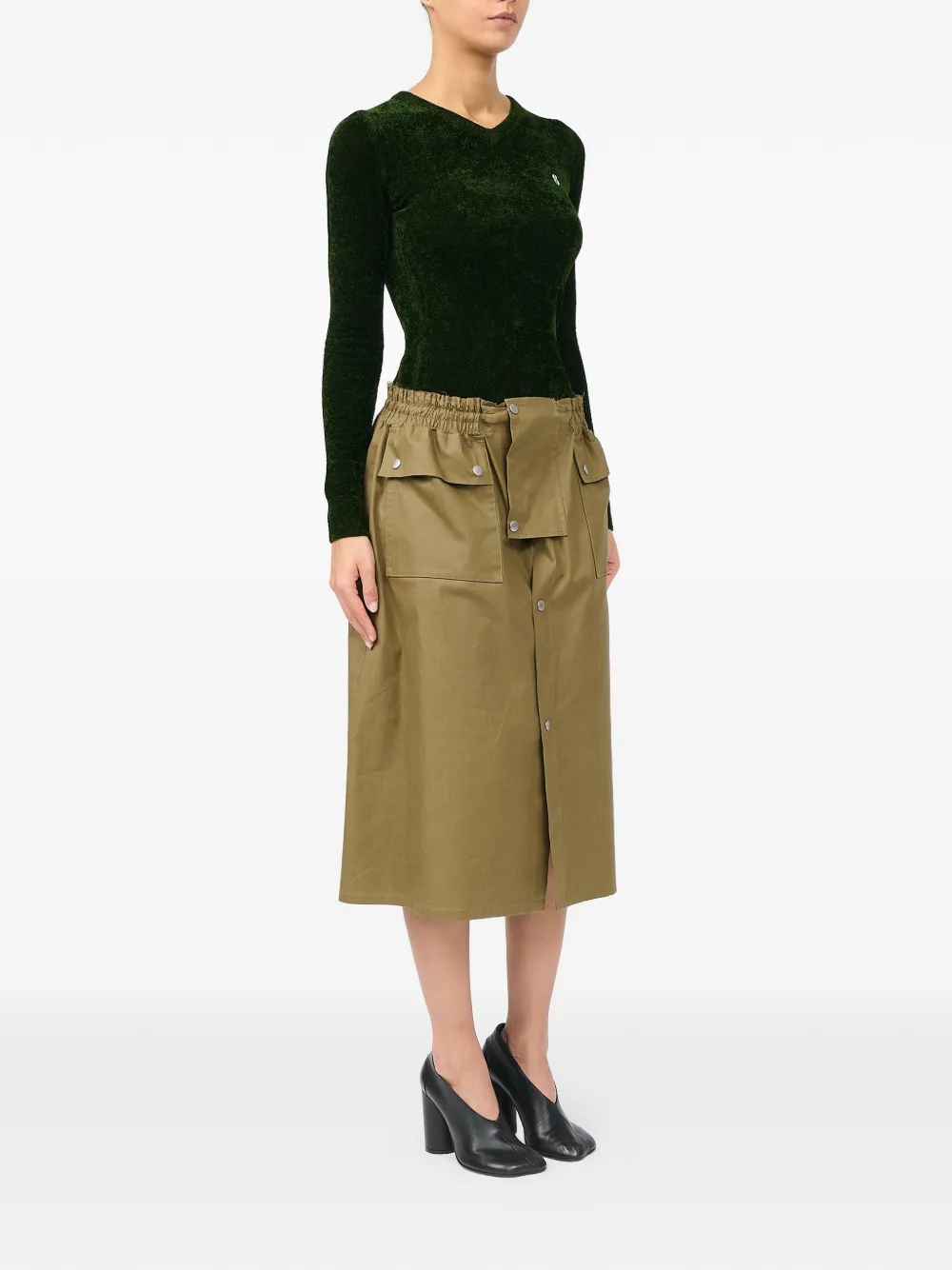 MM6 Maison Margiela Midi-rok met trekkoord Groen
