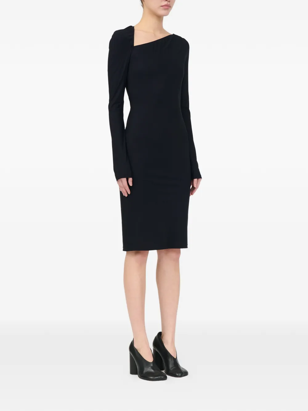 MM6 Maison Margiela Jersey midi-jurk Zwart