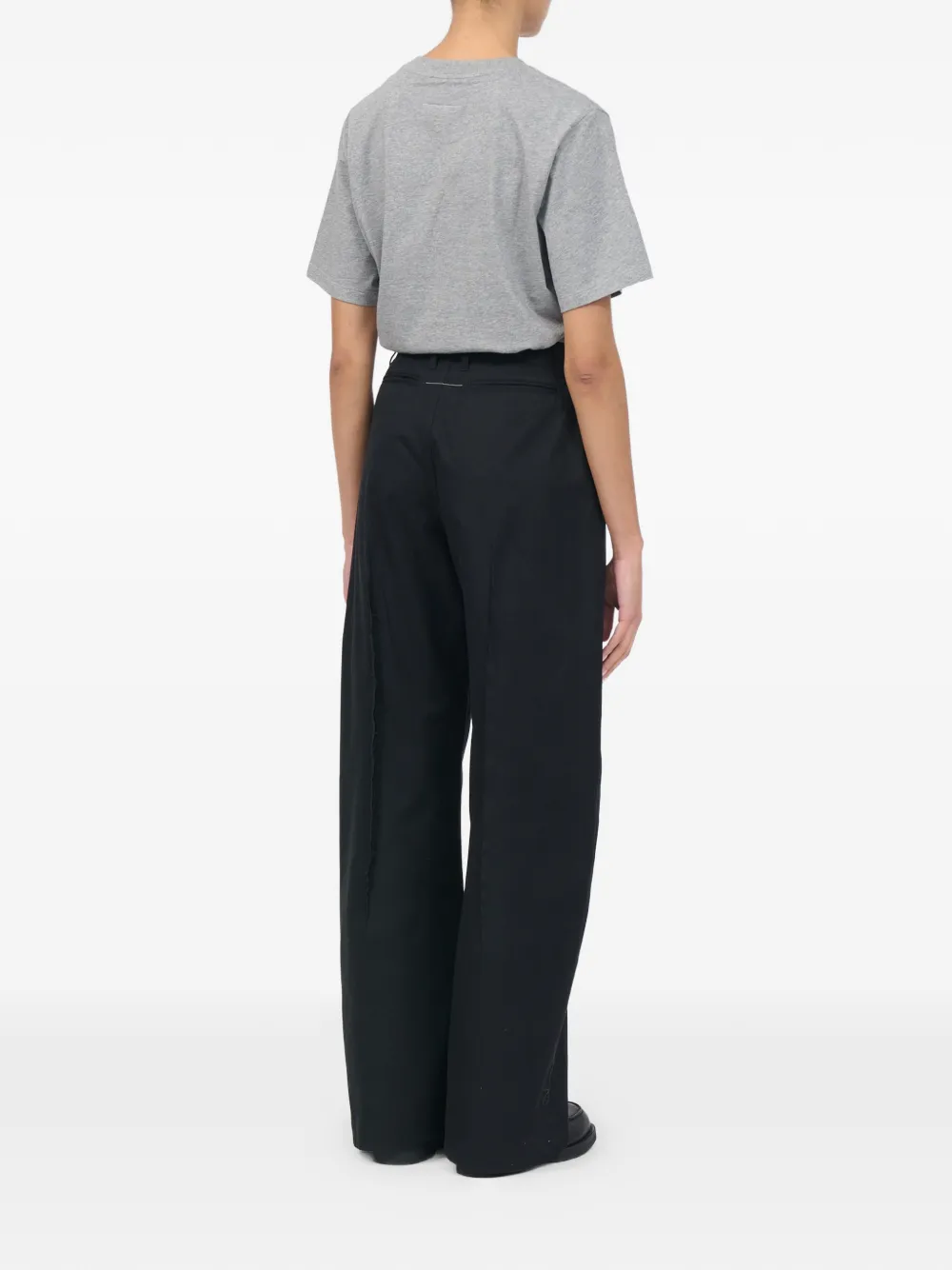 MM6 Maison Margiela Broek met wijde pijpen Zwart