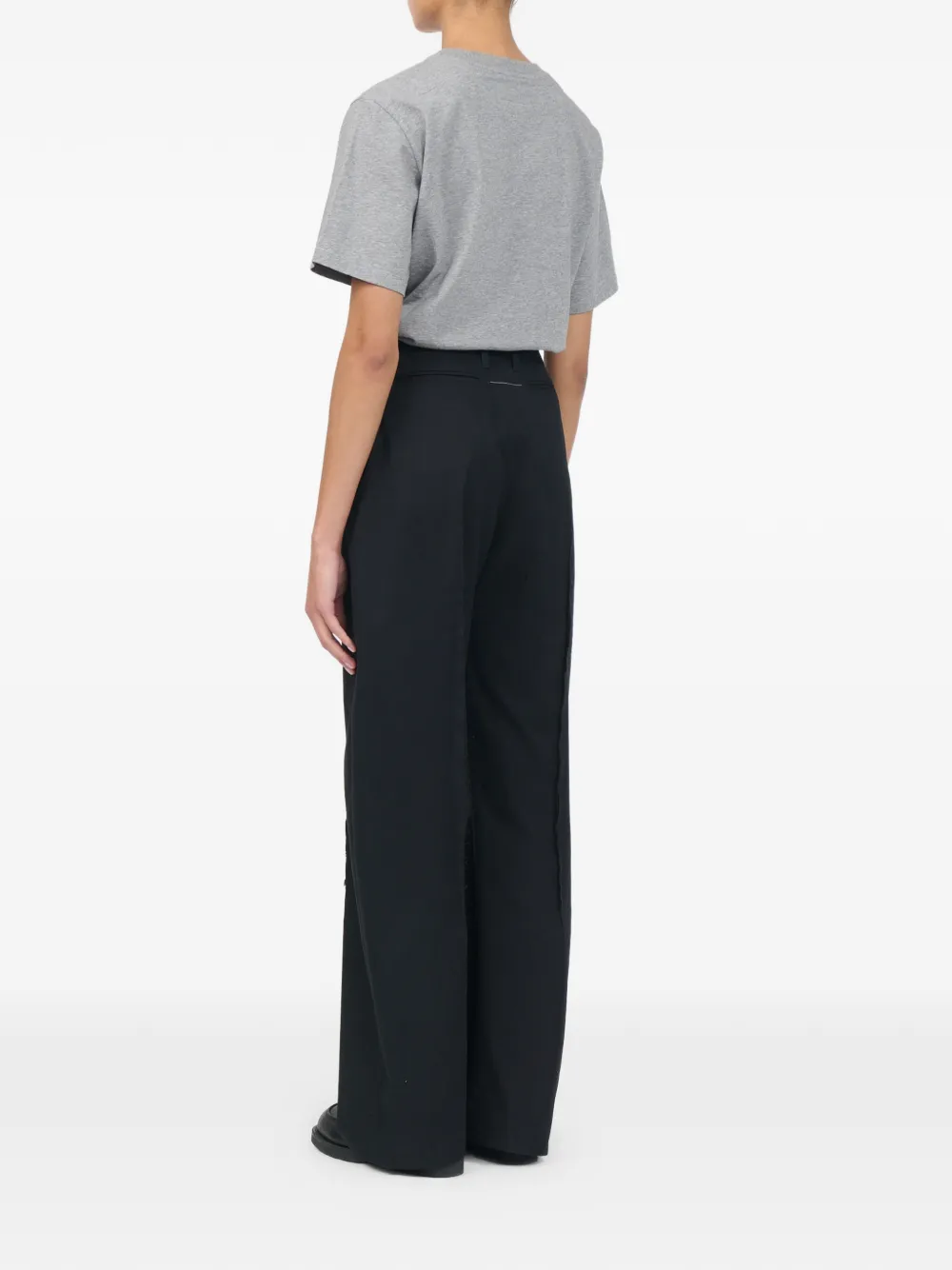 MM6 Maison Margiela Broek met wijde pijpen Zwart