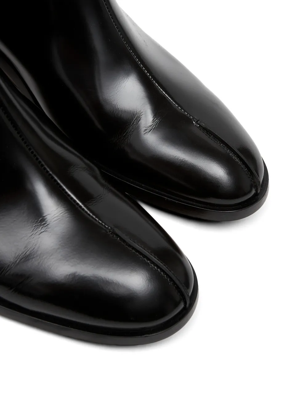 MM6 Maison Margiela polished leather ankle boots Zwart