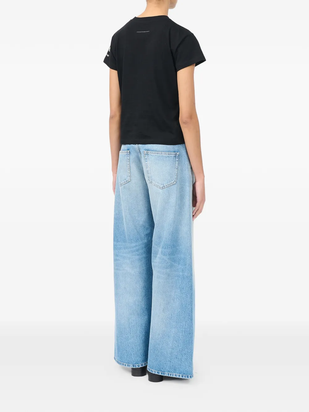 MM6 Maison Margiela Katoenen jersey T-shirt met print Zwart