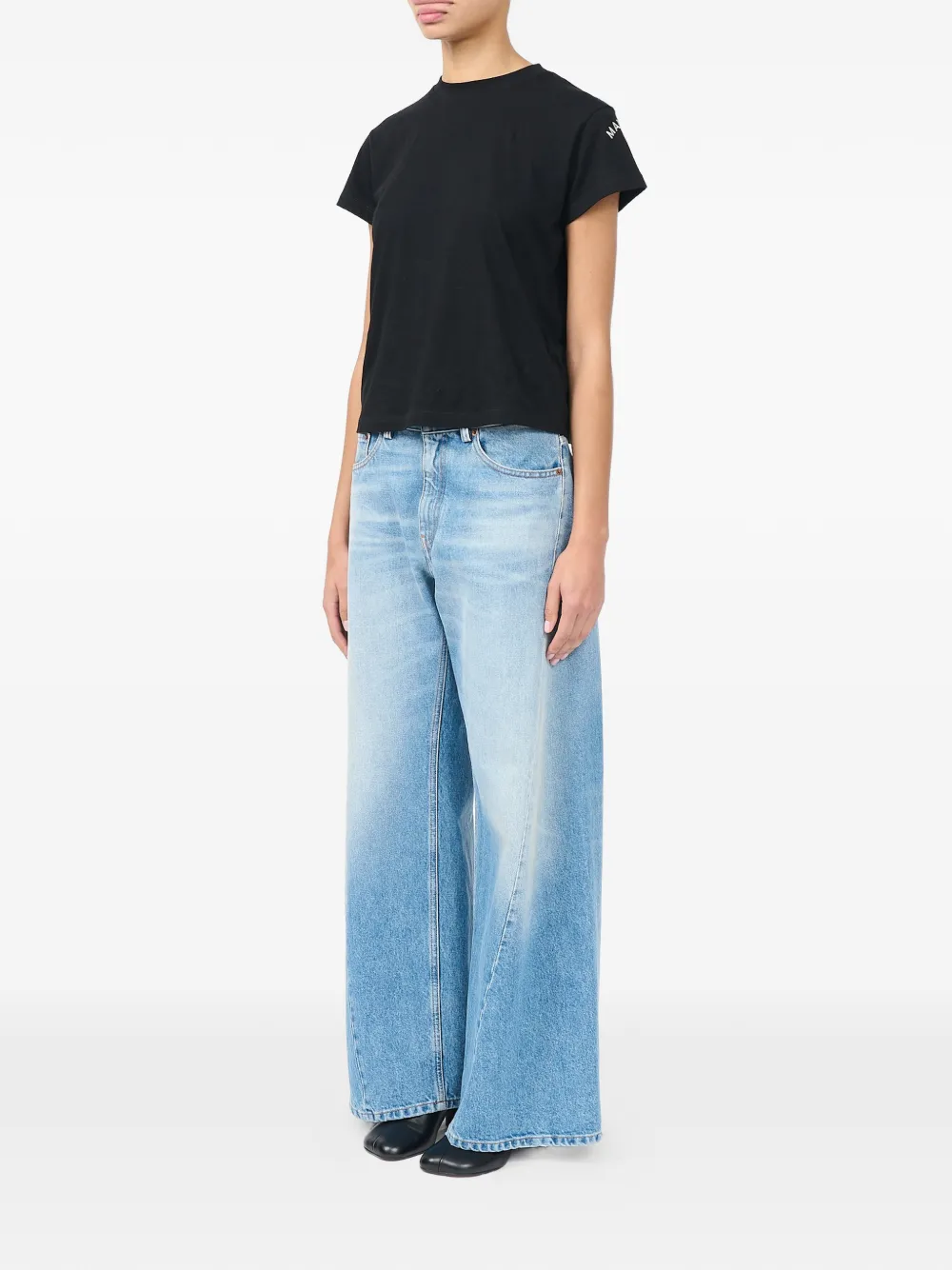 MM6 Maison Margiela Katoenen jersey T-shirt met print Zwart