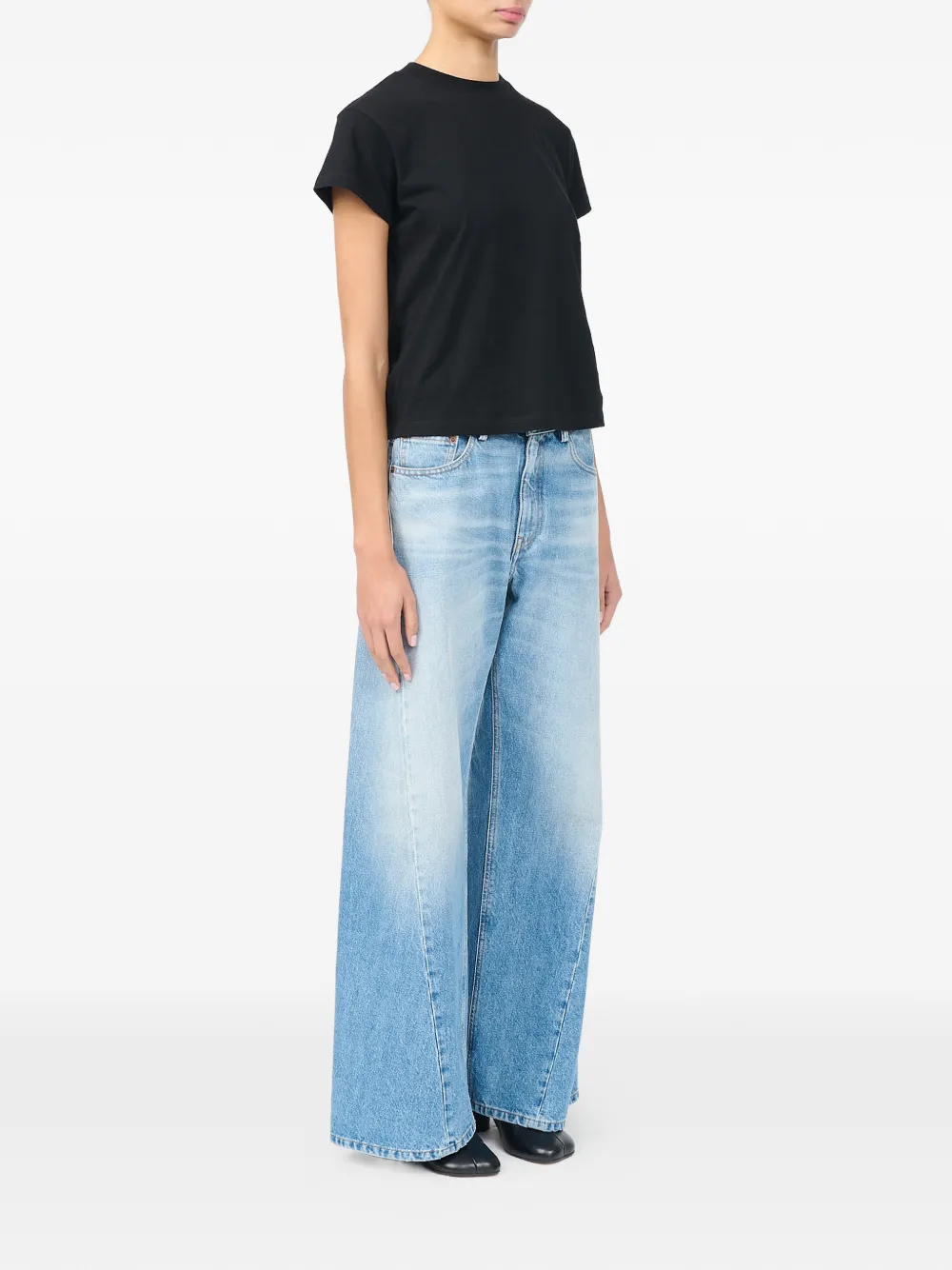 MM6 Maison Margiela Katoenen jersey T-shirt met print Zwart