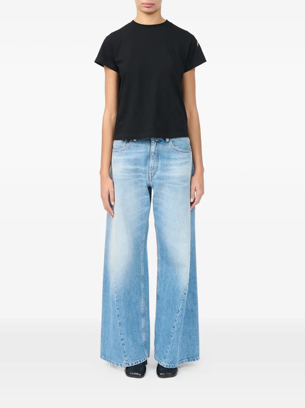 MM6 Maison Margiela Katoenen jersey T-shirt met print Zwart