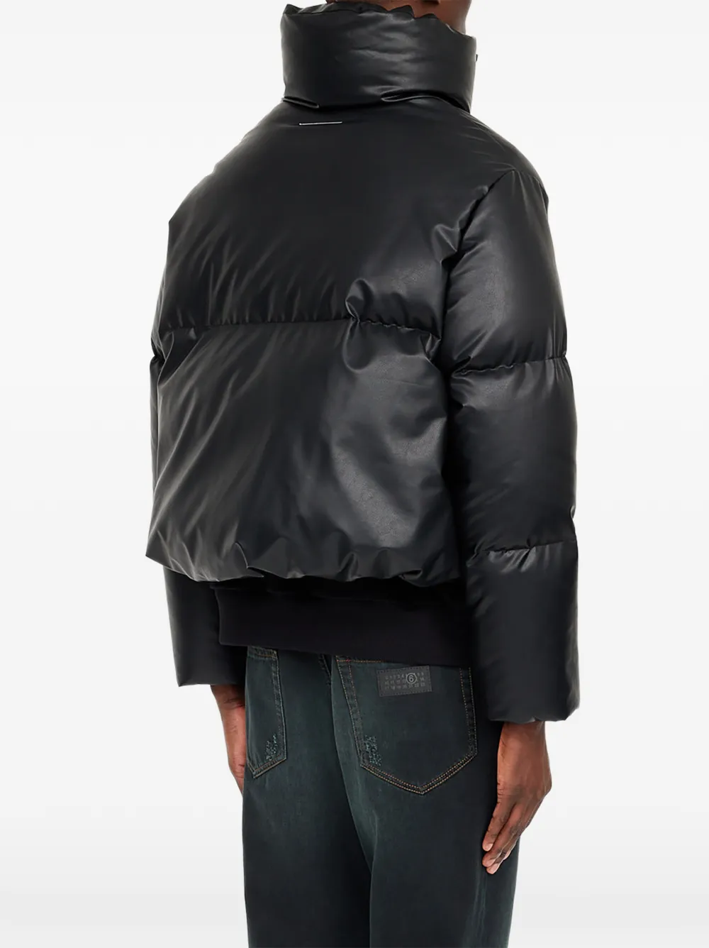 MM6 Maison Margiela Gewatteerd jack van imitatieleer Zwart