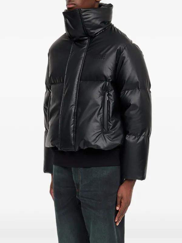 MM6 Maison Margiela Padded Faux Leather Jacket | Black | FARFETCH