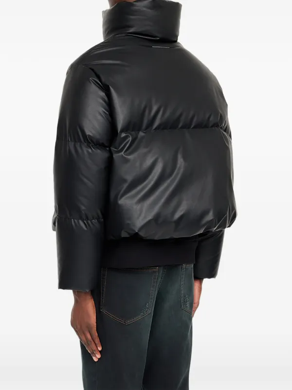 MM6 Maison Margiela Padded Faux Leather Jacket | Black | FARFETCH