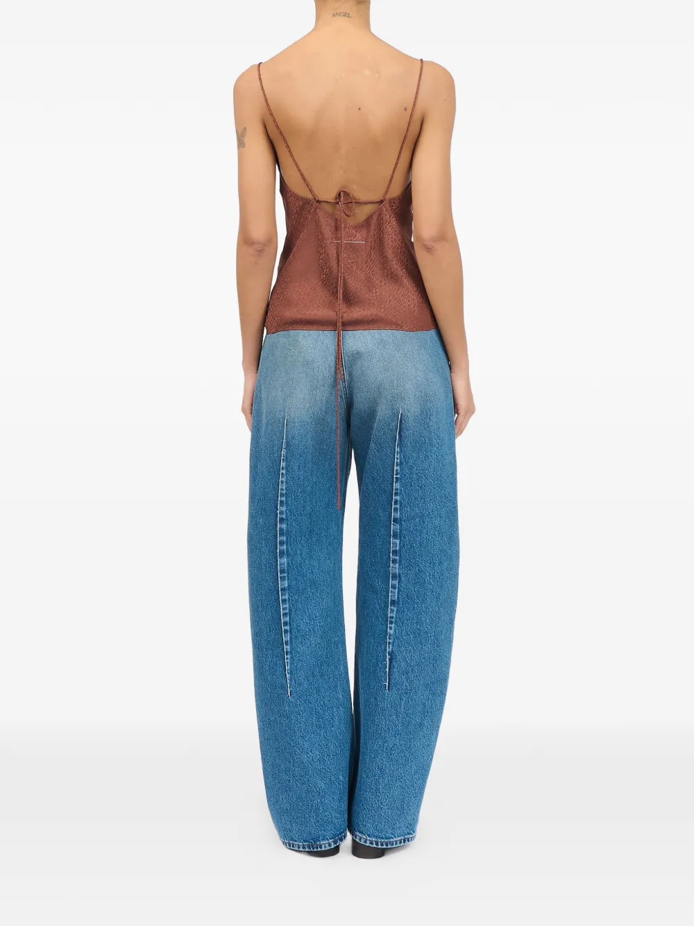 MM6 Maison Margiela Top met jacquard Bruin