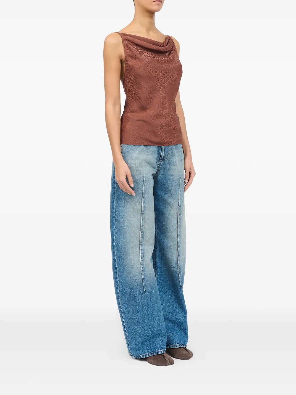 MM6 Maison Margiela Top met jacquard Bruin