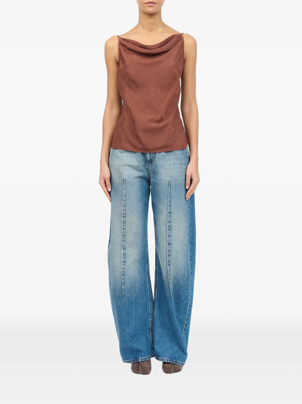 MM6 Maison Margiela Top met jacquard Bruin