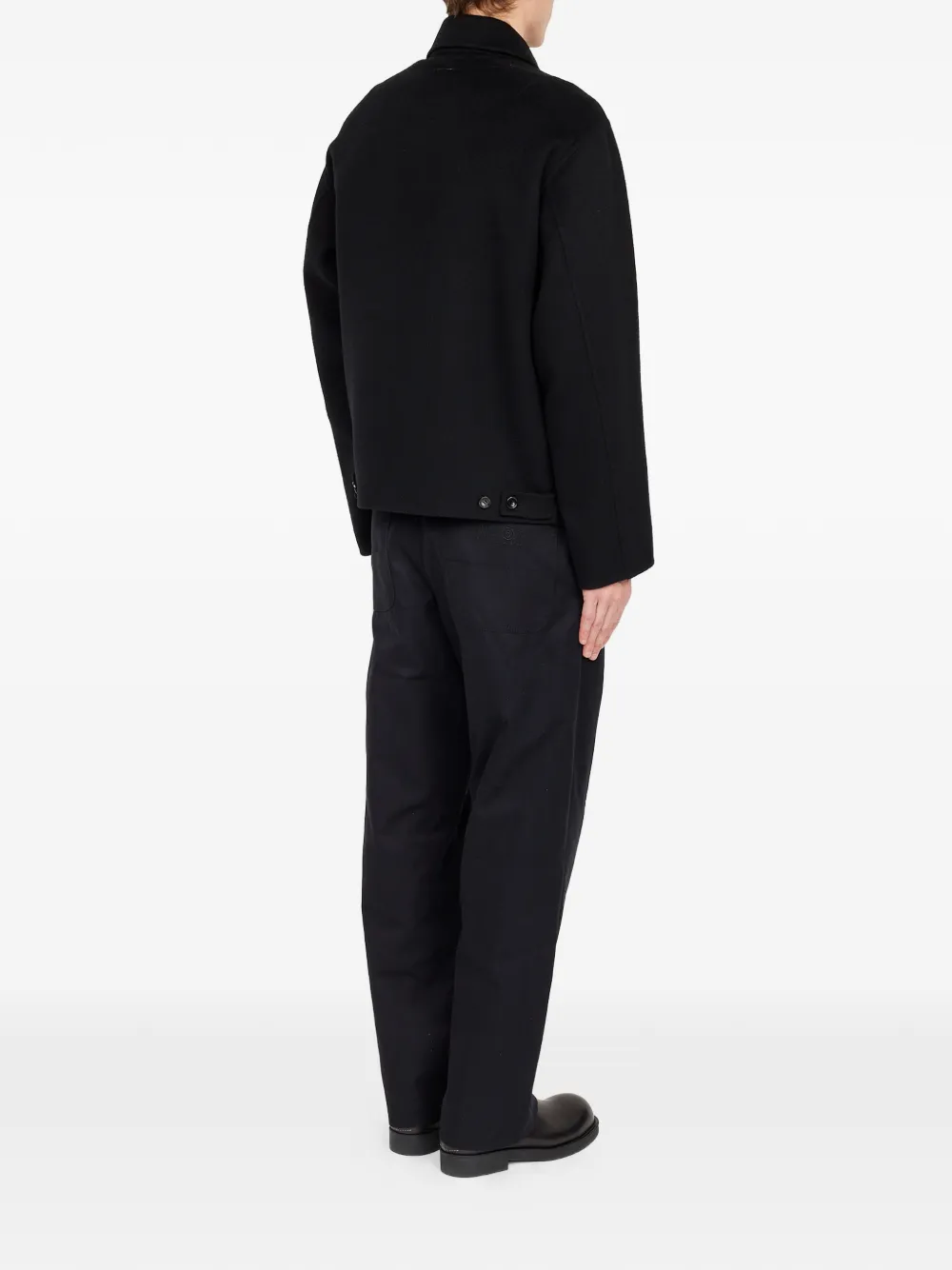 MM6 Maison Margiela Wollen jack met dubbele rij knopen en rits Zwart