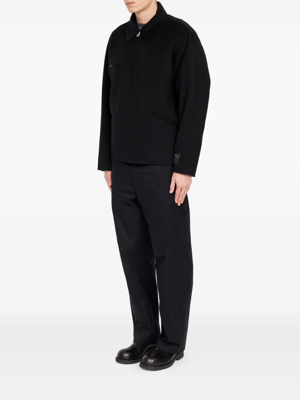MM6 Maison Margiela double-faced Wool Zip Jacket | Black | FARFETCH