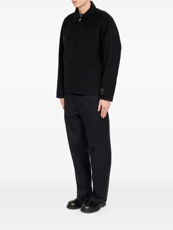 MM6 Maison Margiela double-faced Wool Zip Jacket | Black | FARFETCH