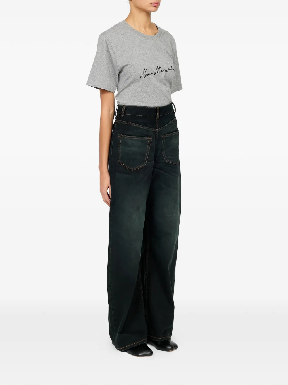 MM6 Maison Margiela Jeans met wijde pijpen Blauw