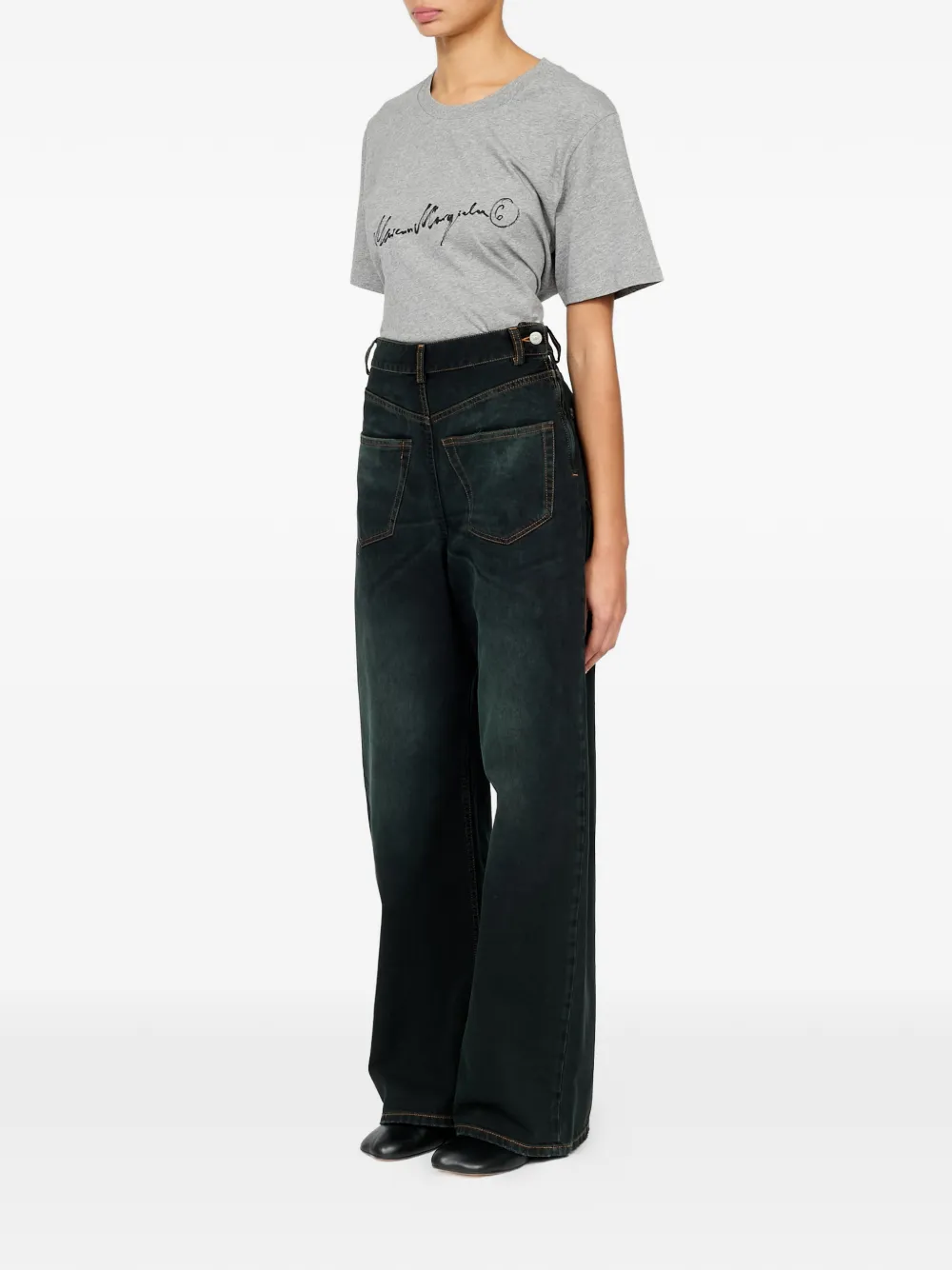 MM6 Maison Margiela Jeans met wijde pijpen Blauw