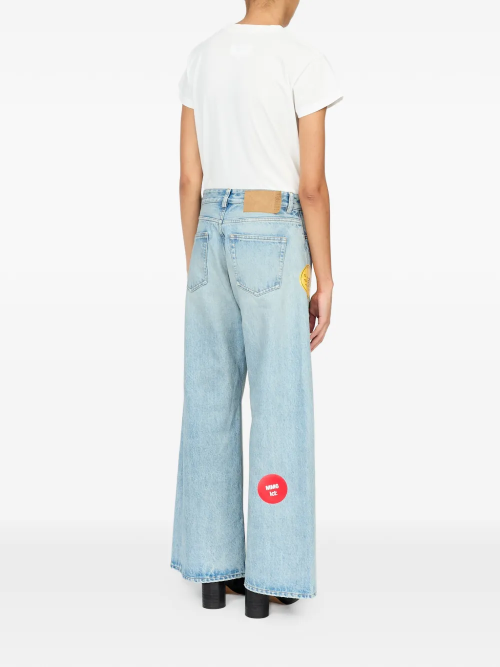 MM6 Maison Margiela Jeans met wijde pijpen Blauw
