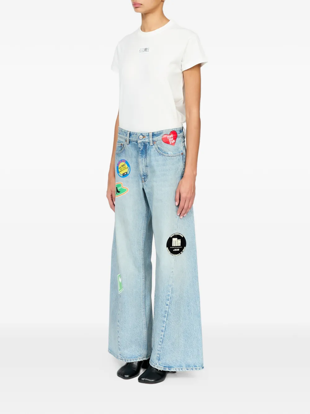 MM6 Maison Margiela Jeans met wijde pijpen Blauw