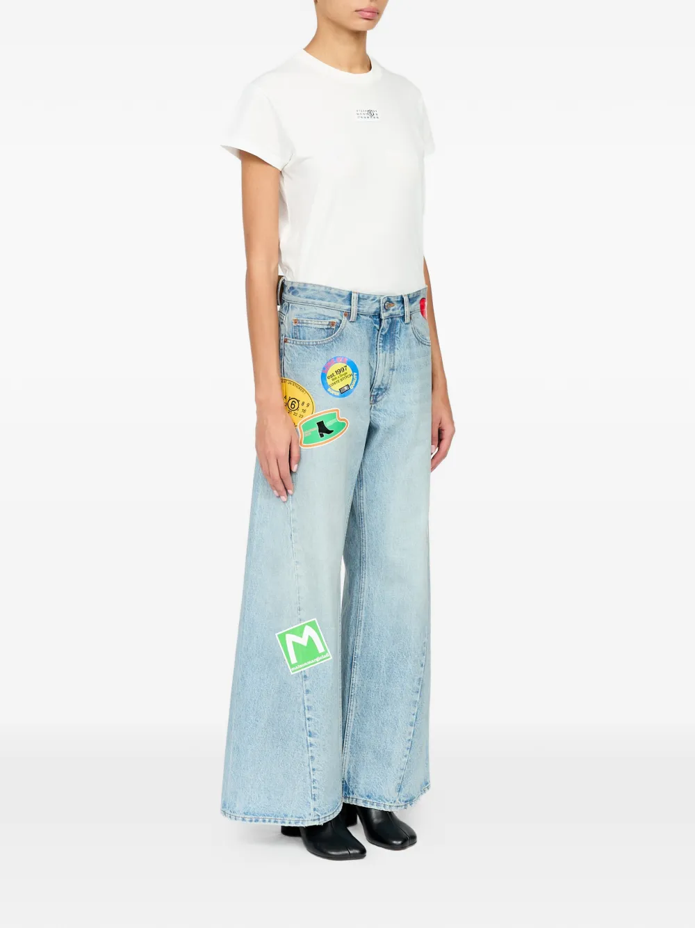 MM6 Maison Margiela Jeans met wijde pijpen Blauw