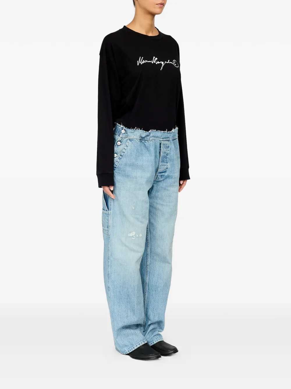 MM6 Maison Margiela Jeans met wijde pijpen Blauw
