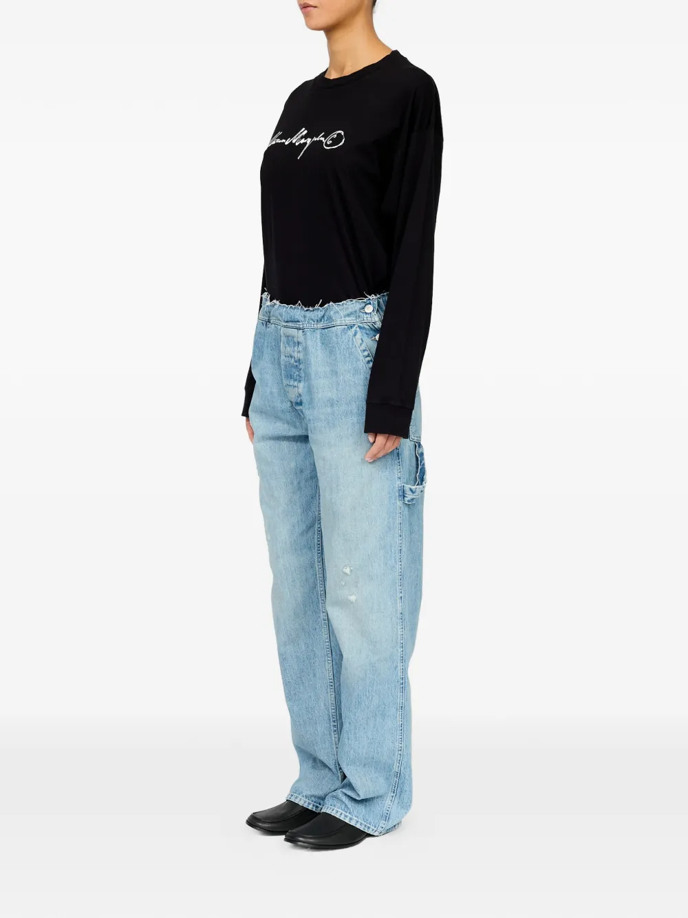 MM6 Maison Margiela Jeans met wijde pijpen Blauw