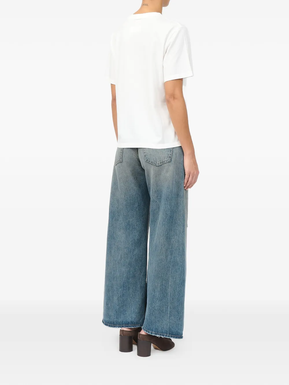 MM6 Maison Margiela Overgeverfd T-shirt met print Wit