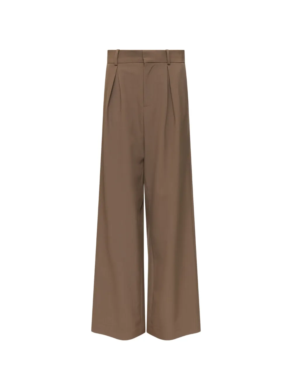 MM6 Maison Margiela Mannequin Label wool-blend pleated trousers - Marrone