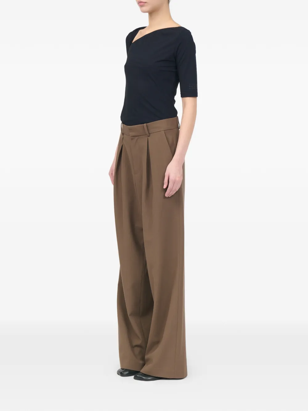 MM6 Maison Margiela Mannequin Label plooibroek van wolblend Bruin