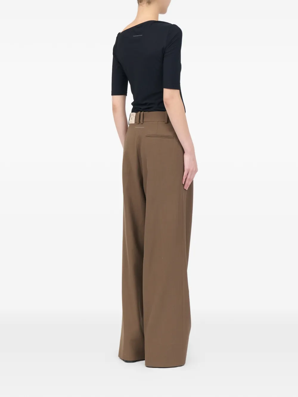 MM6 Maison Margiela Mannequin Label plooibroek van wolblend Bruin