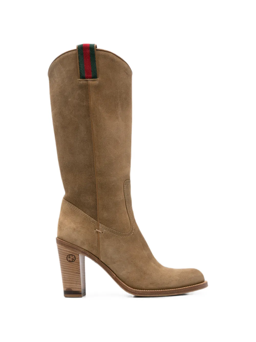 Gucci Pre-Owned Stivali cowboy con decorazione Web anni 2010 - Marrone