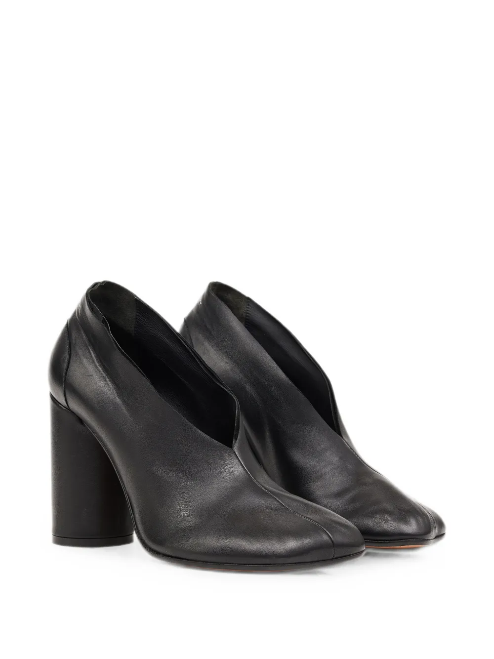MM6 Maison Margiela nappa leather Anatomic court shoes Zwart
