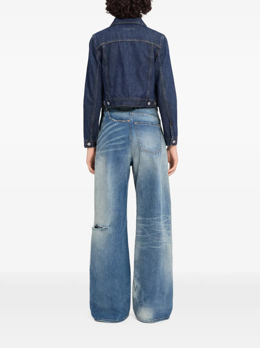MM6 Maison Margiela Jeans met wijde pijpen Blauw