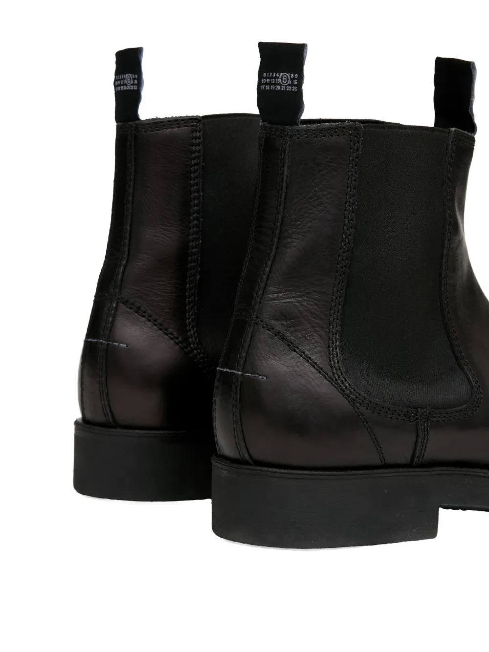 MM6 Maison Margiela Biker leather chelsea boots Zwart