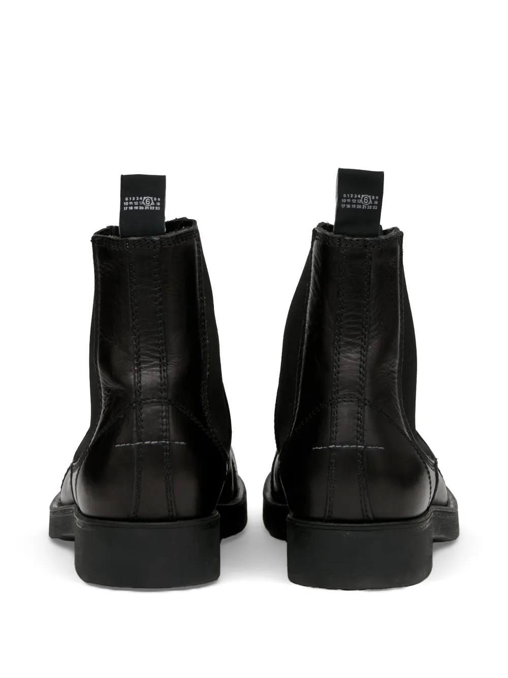 MM6 Maison Margiela Biker leather chelsea boots Zwart